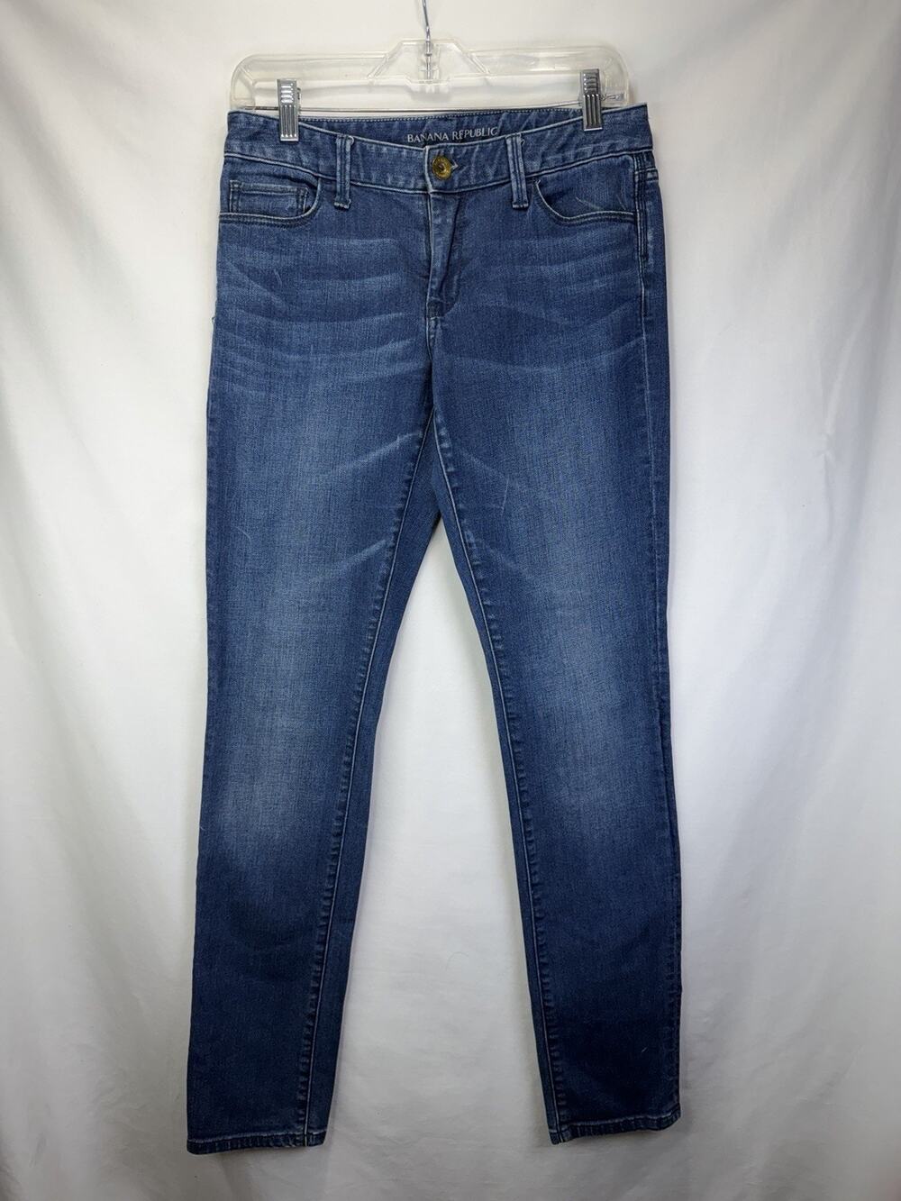 Banana Republic Women's Skinny Ankle Jeans Size 27 Medium Wash Blue Denim 28x32